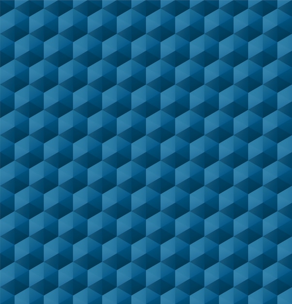 Vector seamless geometric pattern with blue geometric shapes
