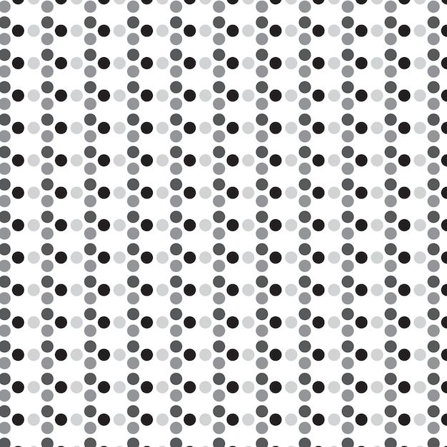 Vector a seamless pattern of black and white circles on a white background