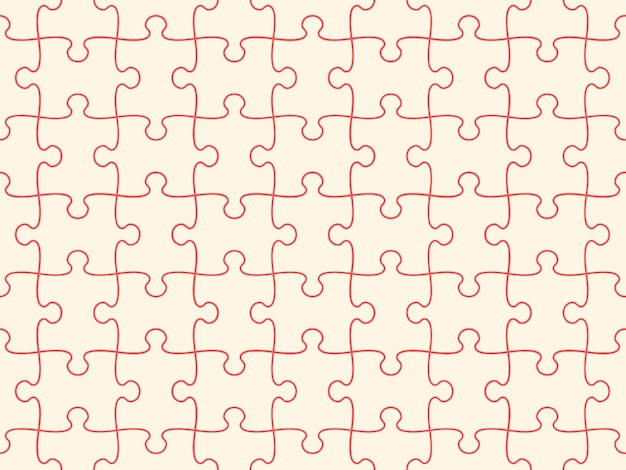 Vector seamless pattern of completed puzzle pieces grid