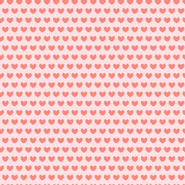 Vector seamless pattern of geometrically arranged pink hearts