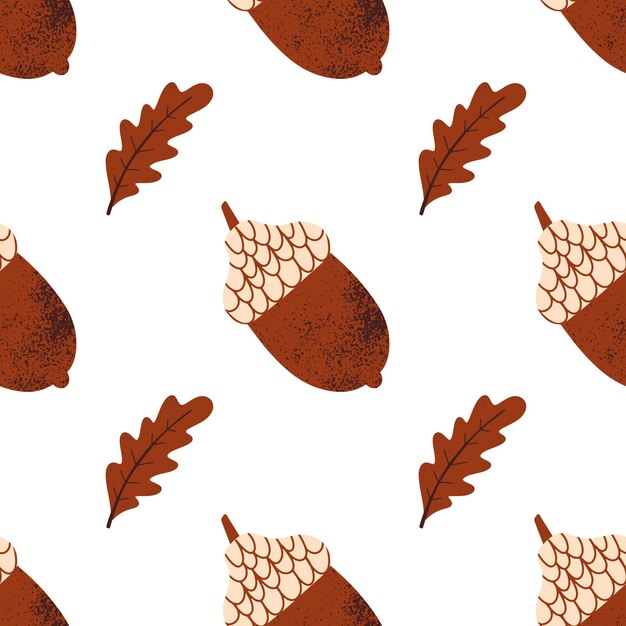 Vector seamless pattern with acorns
