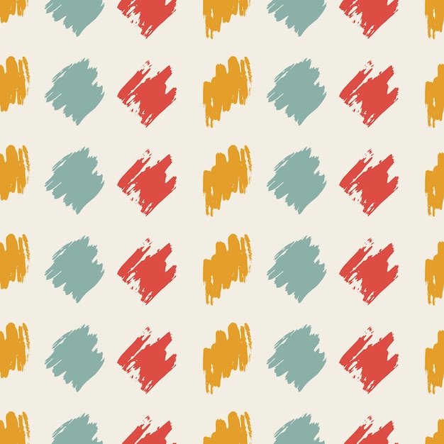 Vector seamless pattern with colorful hand drawn scribble smear on white background. abstract grunge texture. vector illustration