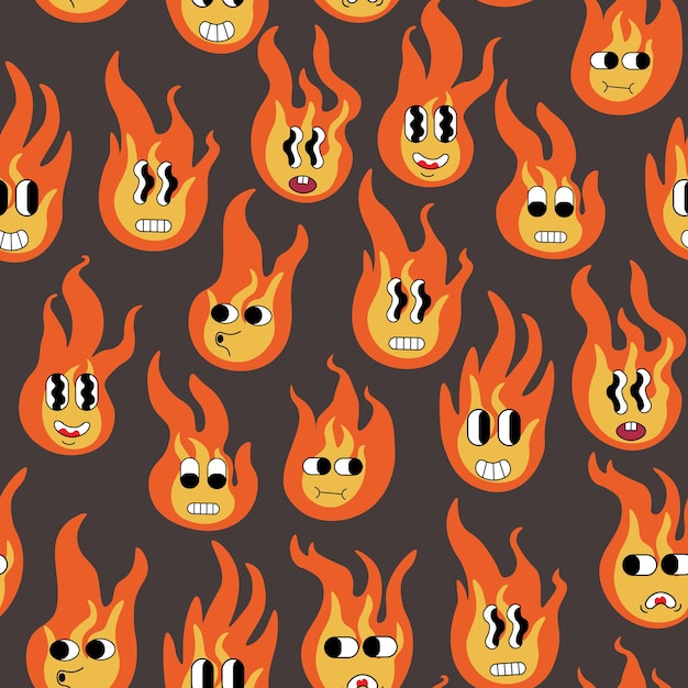 Vector seamless pattern with flame