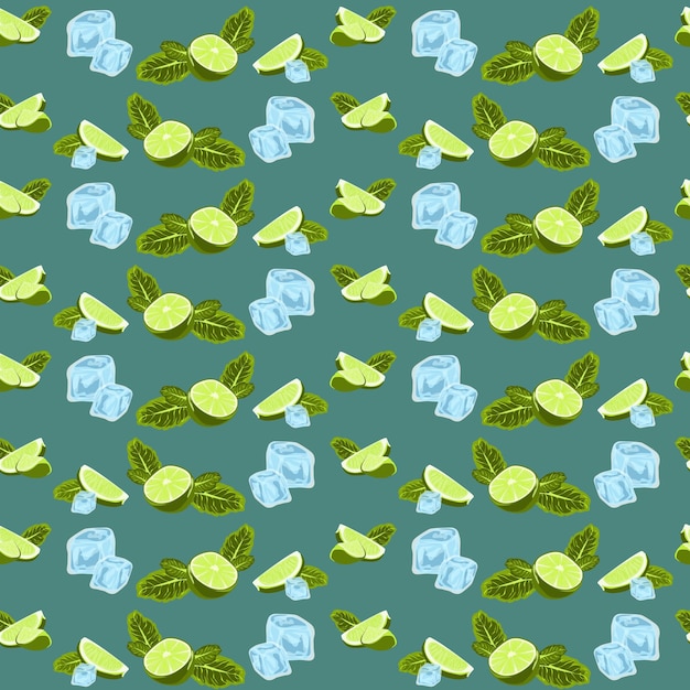 Vector seamless pattern with lime slices vector citrus fruit pattern