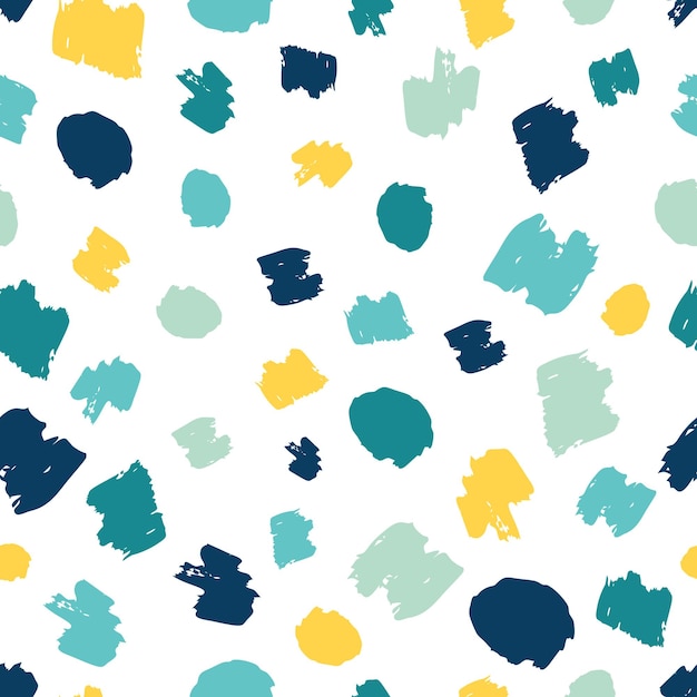 Vector seamless pattern with multicolor hand drawn scribble smear on white background abstract grunge texture vector illustration