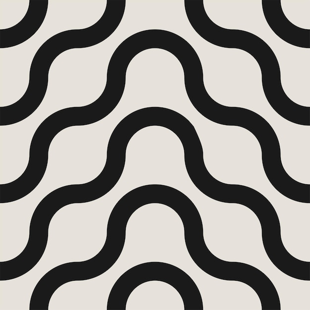 Vector seamless striped wavy pattern vector simple endless background creative geometric curve texture
