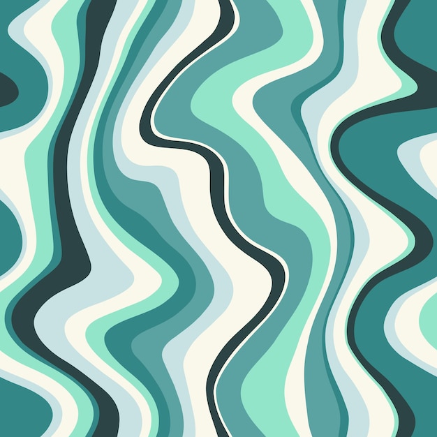 Vector seamless vector pattern with groovy psychedelic weaves.