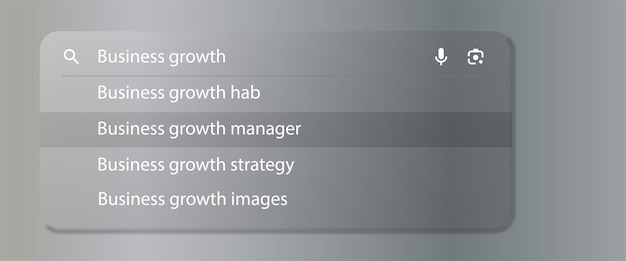 Vector search bar interface with dropdown suggestionsenhance user interface with our internet browser