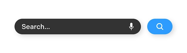 Vector search bar with round corners internet browser engine with search box address bar and text field ui design website interface element with web icons and push button vector illustration