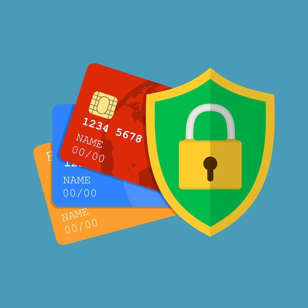 Vector secure credit card transaction.