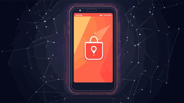 Vector secure your smartphone with scam alert notifications vector