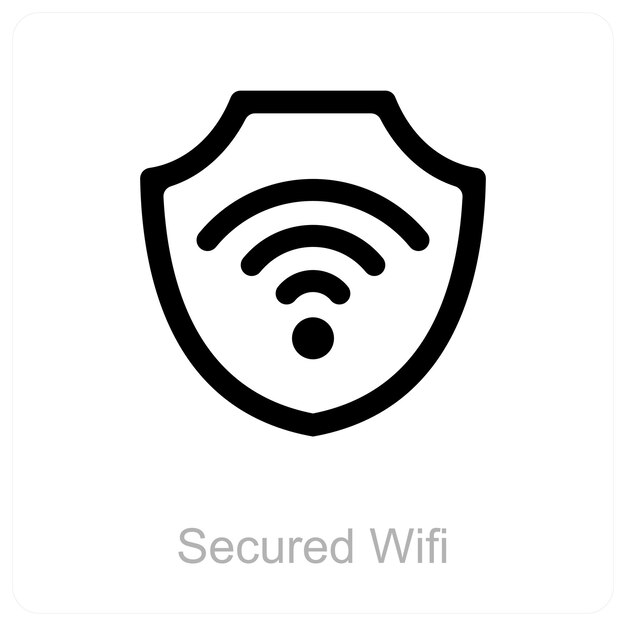 Vector secured wifi icon