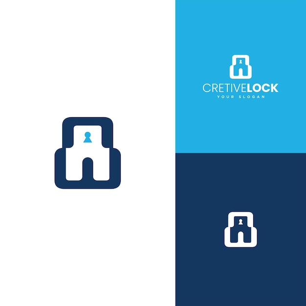 Vector security lock logo design vector