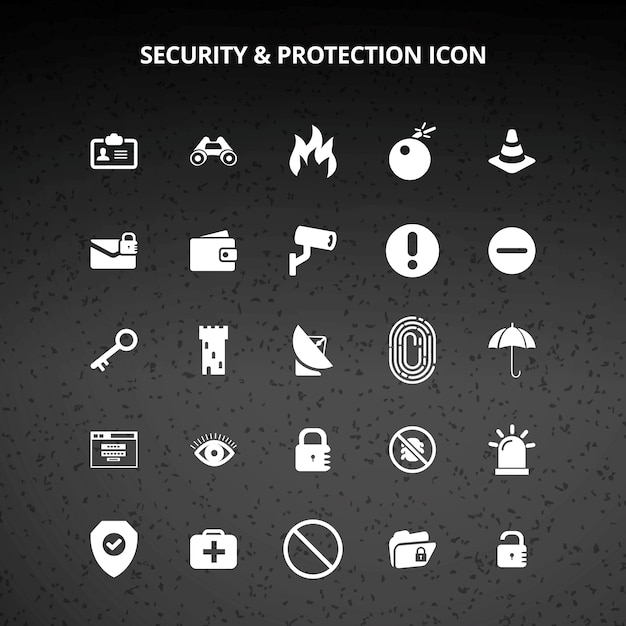 Vector security and protection icons