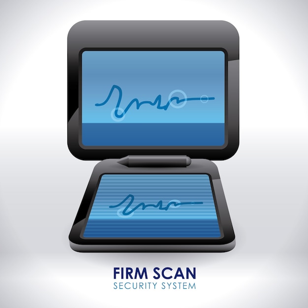 Vector security system over gray background vector illustration