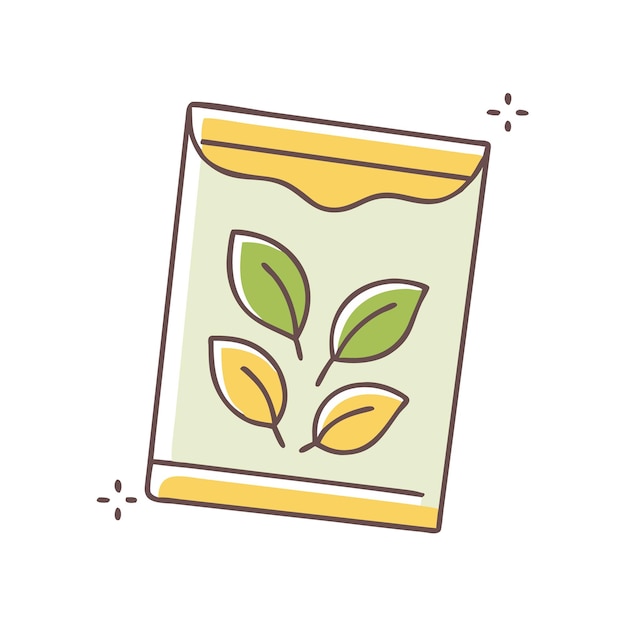 Vector seed packet with leaves