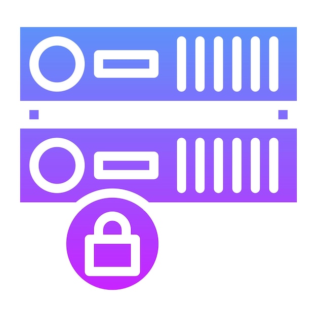 Vector server locked vector icon illustration of cyber security iconset