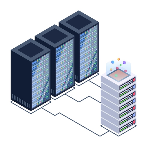 Vector a server room icon in isometric design premium download