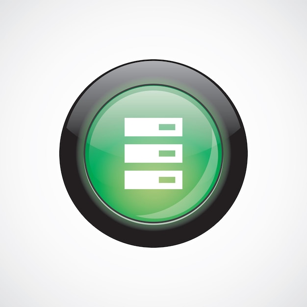 Vector server sign icon green shiny button. ui website button