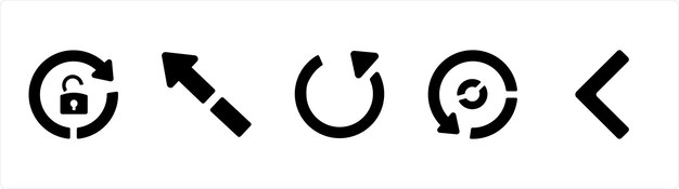 Vector a set of 5 arrow icons such as down left direction lower direction