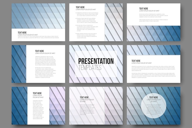 Vector set of 9 templates for presentation slides