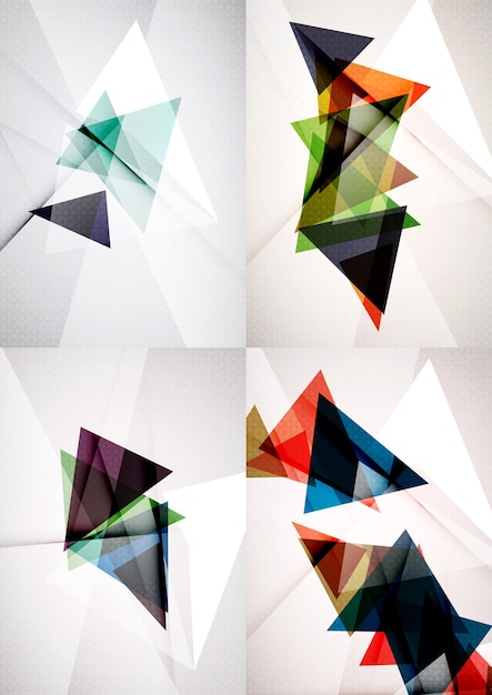 Vector set of angle and straight lines design abstract backgrounds
