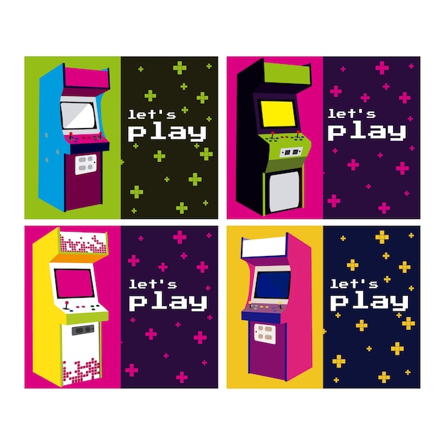 Vector set of arcades design 