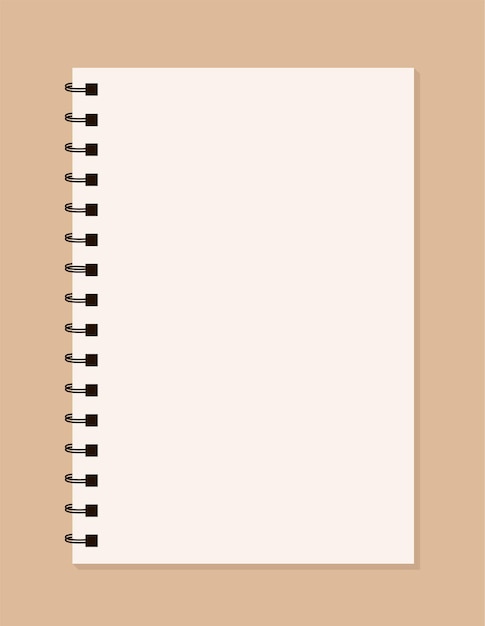 Vector set of blank realistic spiral notebooks mockup