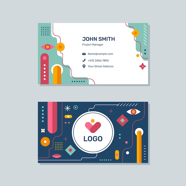 Vector a set of business cards with the logo
