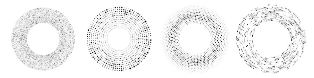 Vector set of circle halftone dotted backgrounds