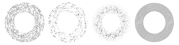 Vector set of circle halftone dotted backgrounds