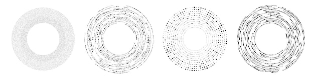 Vector set of circle halftone dotted backgrounds