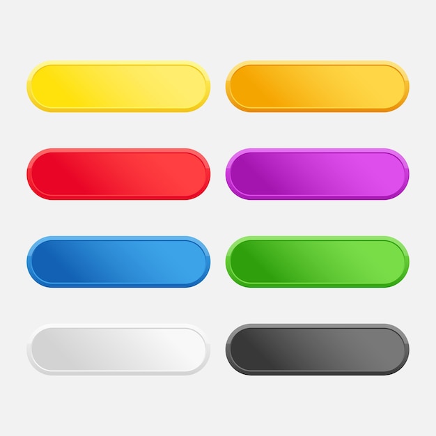 Vector set of colorful empty buttons for web design uiux elements interactive interfaces and apps