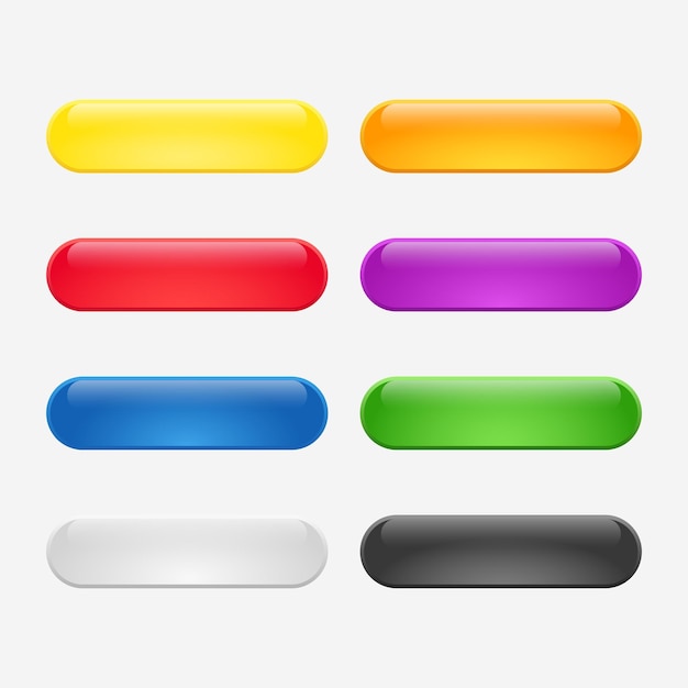 Vector set of colorful empty buttons for web design uiux elements interactive interfaces and apps