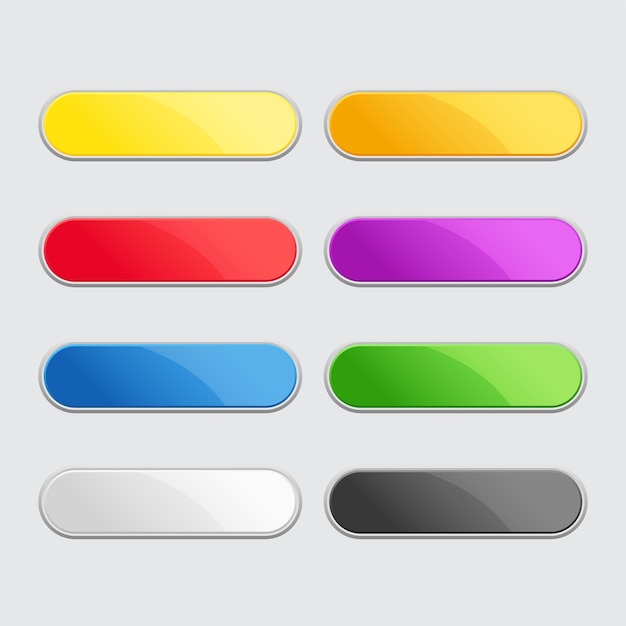 Vector set of colorful empty buttons for web design uiux elements interactive interfaces and apps