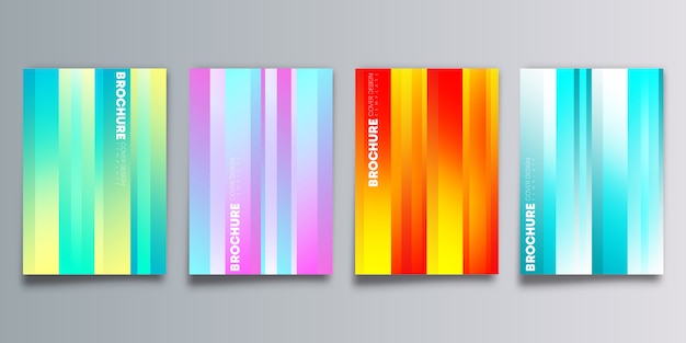 Vector set of colorful gradient covers