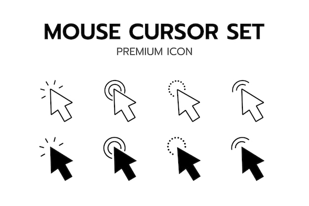 Vector set of cursor icons click vector icons mouse click cursor hand pointer icons set cursor icon