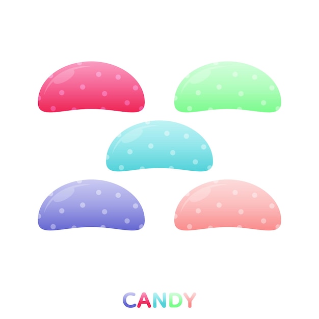 Vector set of cute colourful candy vector illustration