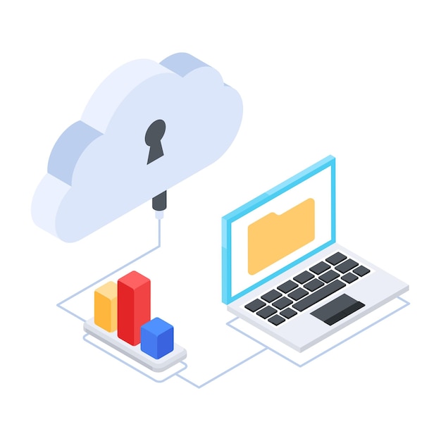 Vector set of database management isometric icons