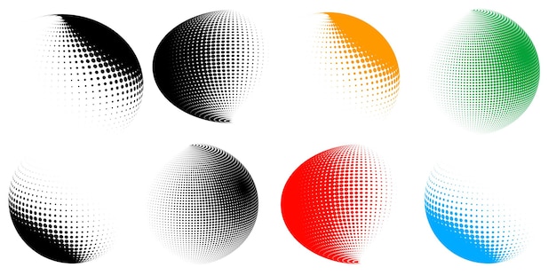 Vector set design elements symbol editable halftone frame dot circle pattern on white background vector illustration eps 10 frame with black random dots round border icon using halftone circle dots text