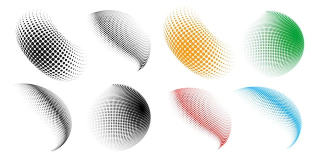 Vector set design elements symbol editable halftone frame dot circle pattern on white background vector illustration eps 10 frame with black random dots round border icon using halftone circle dots text