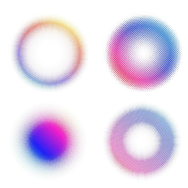 Vector set design elements symbol editable halftone frame dot circle pattern on white background vector illustration eps 10 frame with black random dots round border icon using halftone circle dots text