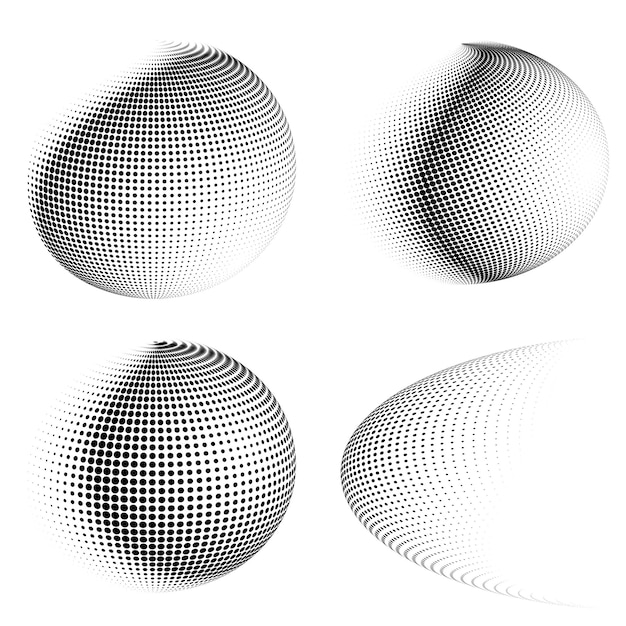 Vector set design elements symbol editable icon halftone circles halftone dot pattern on white background vector illustration eps 10 frame with black abstract random dots for technology electronic