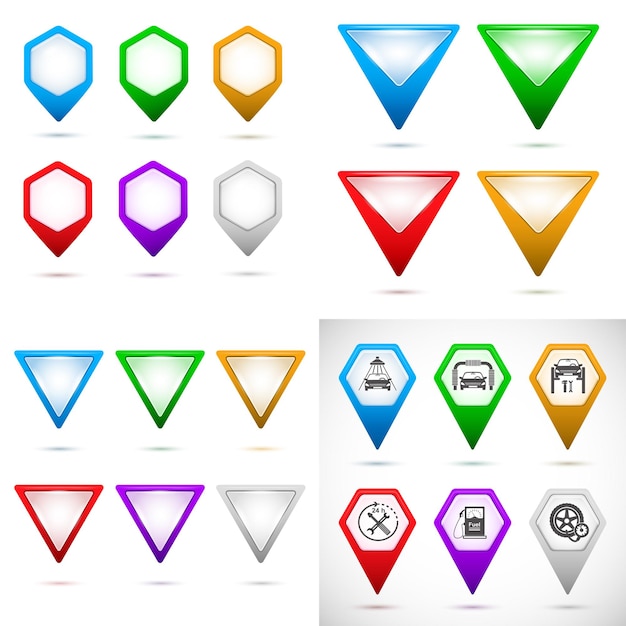 Vector set design elements symbol sign on white background isolated10