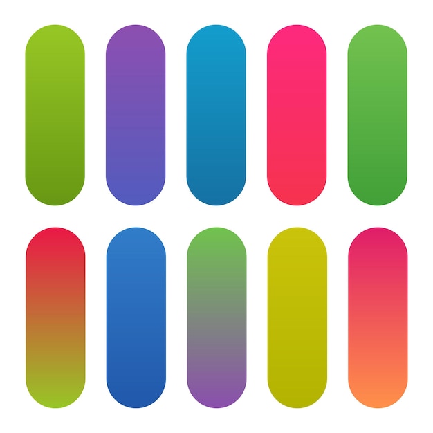 Vector set of elegant colorful gradients