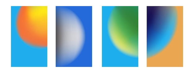 Vector set of gradient summer background with radial blur and creative gradation vector illustration