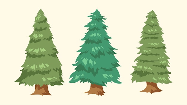 Vector a set of graphic tree illustration
