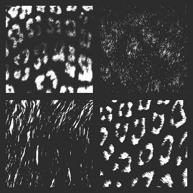 Vector set of grunge textures