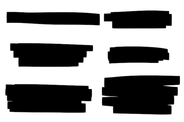 Vector set of hand drawn black marker paper quote frames empty black popup bubbles text box