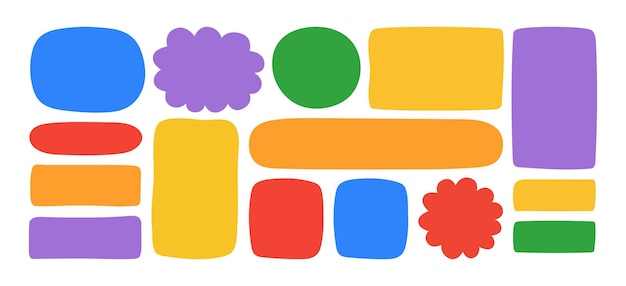 set of hand drawn paper quote frames for text title simple empty speech bubbles set